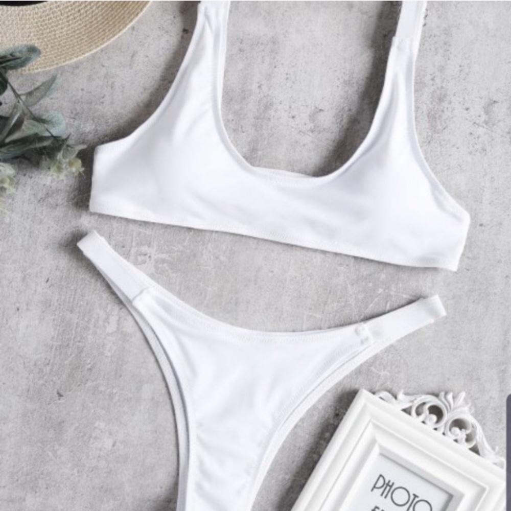 zaful cheeky white bikini